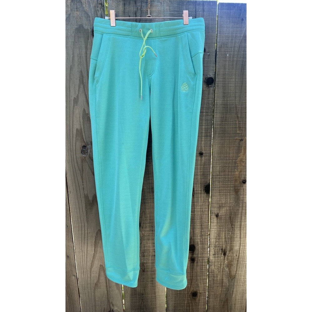 Stio Gannett Peak Fleece Pants Womens Sz Medium Teal Pockets Drawstring